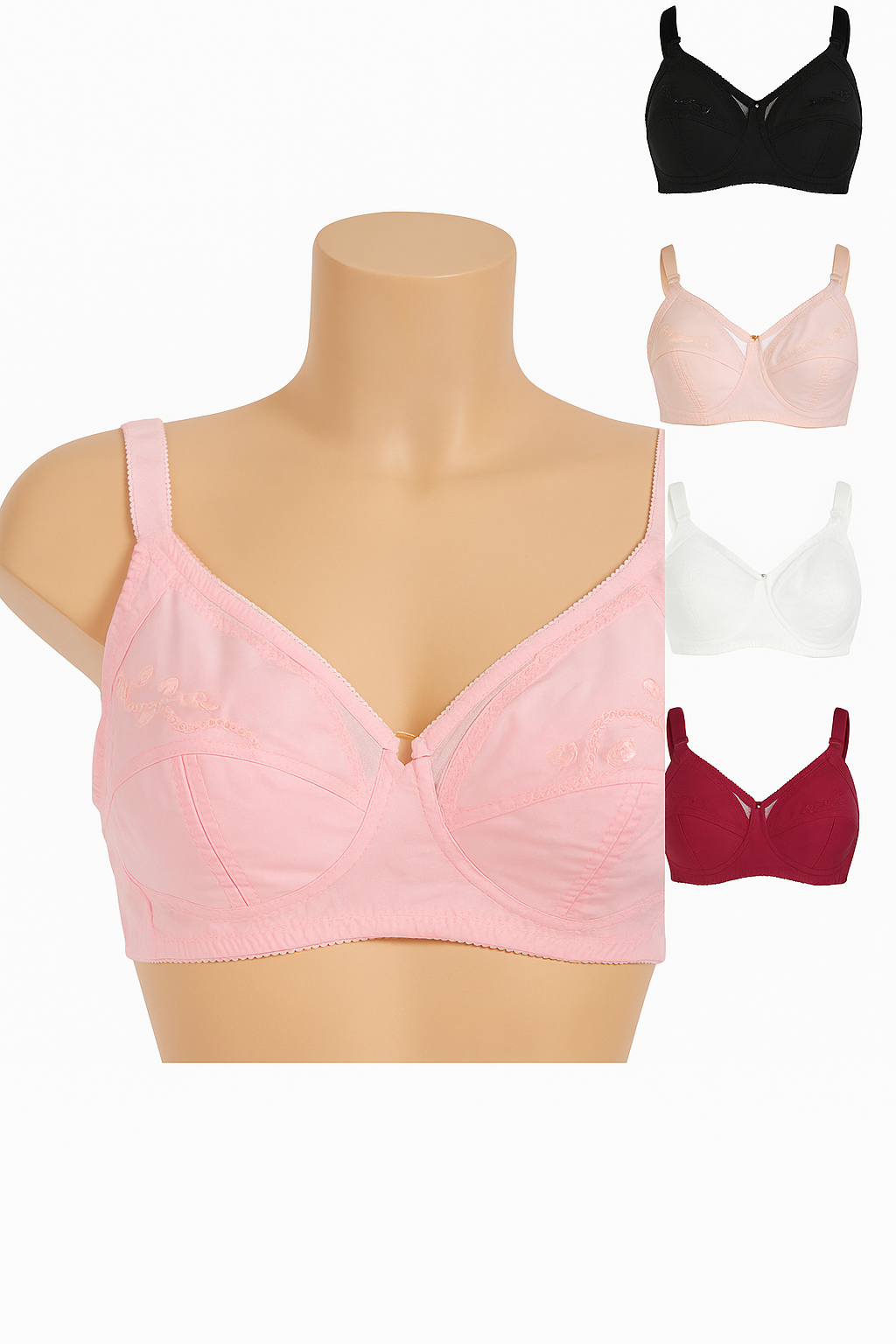 Comfort Cotton Bra with Ring Detail & Delicate Chicken Kari Work