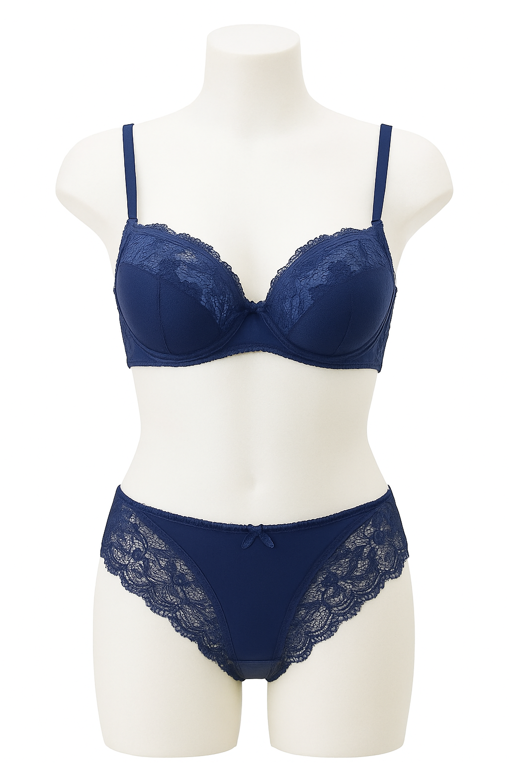Luxury Net Lace & Silk Jersey Full-Coverage Bra and Panty Set – Non Padded