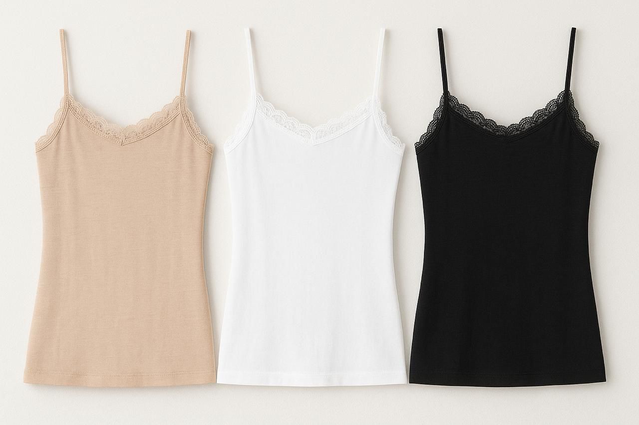 Long Cotton Camisole with Lace Neck – Summer Comfort Wear