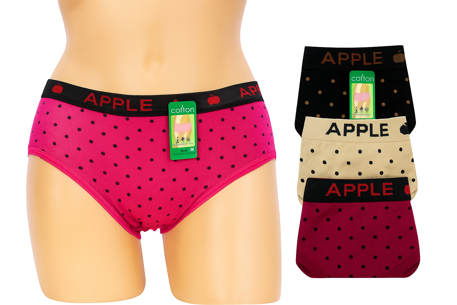 Apple Women’s Cotton Dotted Panties – Soft & Comfortable Daily Wear "PACK OF FIVE"