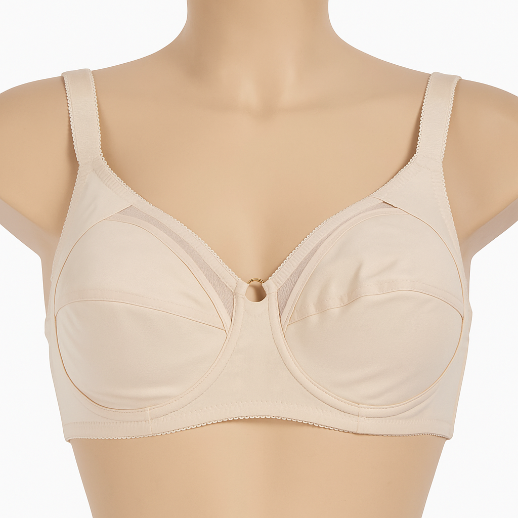 Full-Coverage Cotton Bra with Ring Detail – Comfortable Everyday Support