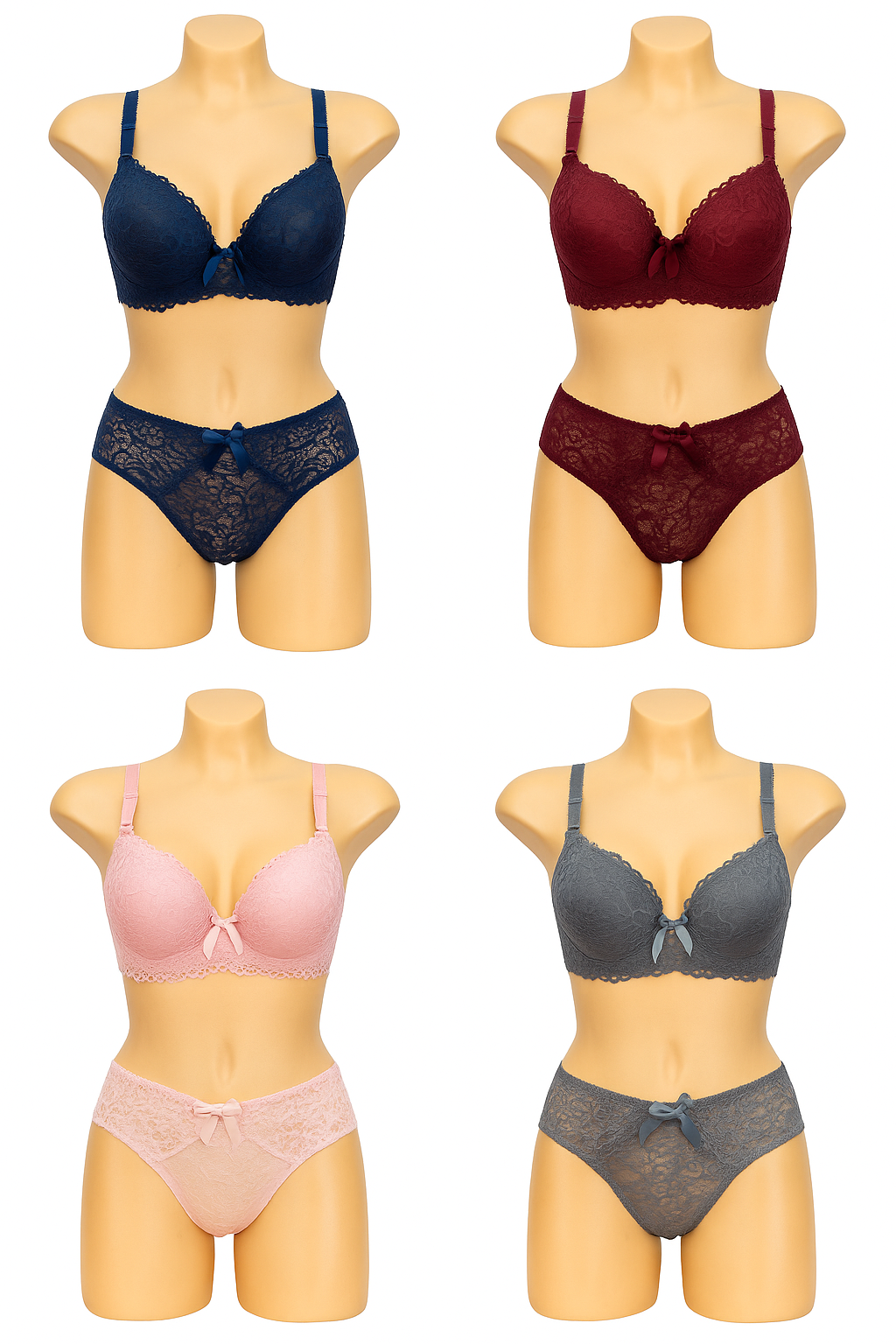 Bridal Lace Ring Net Padded Bra & Panty Set – Soft & Stretchable Elegance